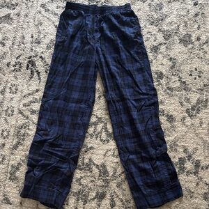 PINK Victoria's Secret Blue Plaid Kids Pajama Bottoms
